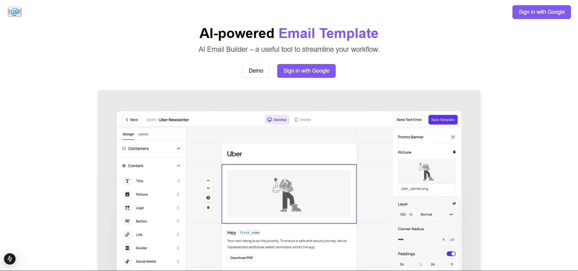 AI-Powered Email Template Builder