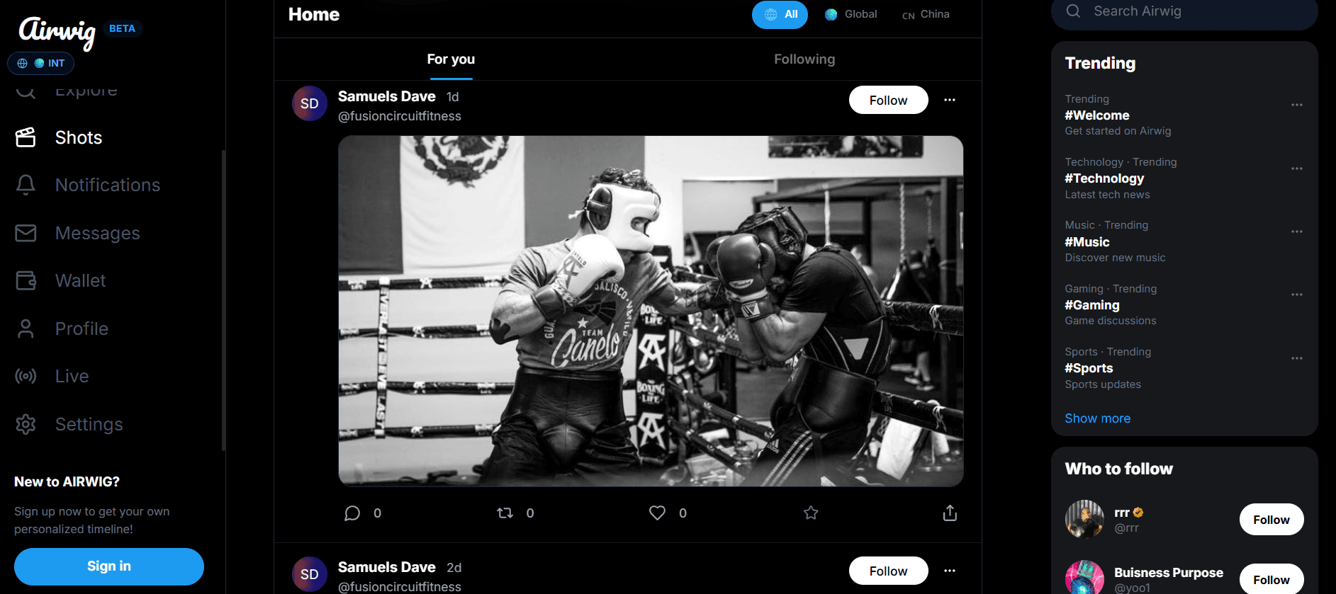 Airwig.ca Social Networking Platform